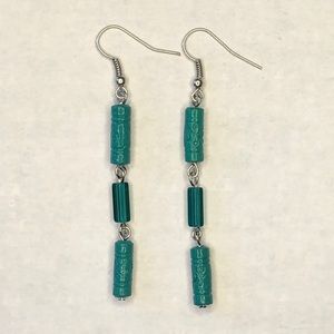 Green dangle earrings!
